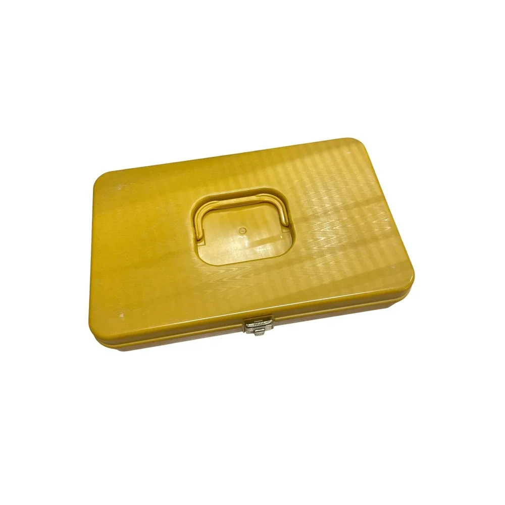 Wil-Hold Sewing Caddy Unisex Yellow Vintage Plastic Thread Spool Organizer USA